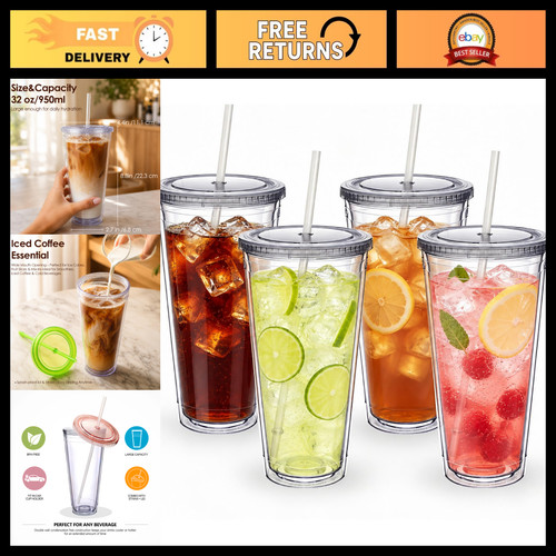 Clear acrylic tumblers - 32, oz