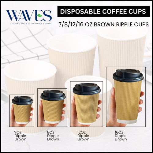 Disposable coffee cups - disposable, ripple