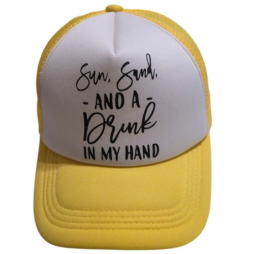 Yellow sun sand and drink - yellow,