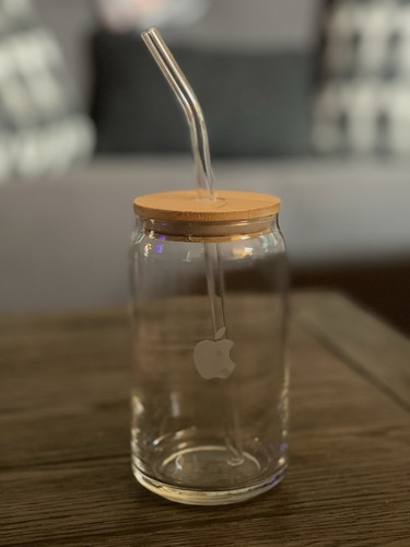 Apple logo glass with - logo,