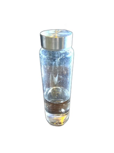Clear glass water bottle - clear,