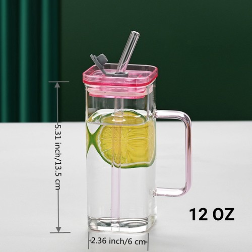 Square glass cup with lid - square,