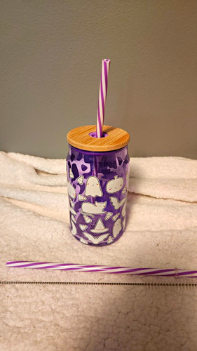 Halloween printed glass - printed,