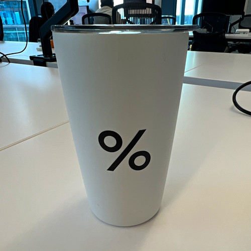 White black plastic tumbler - white/black,
