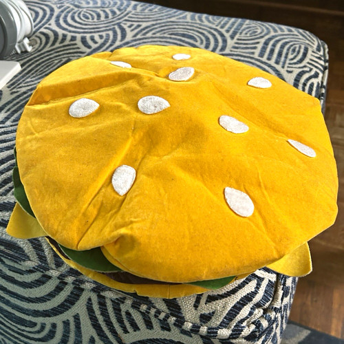 Plush cheeseburger headpiece - plush,