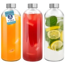 HEFTMAN Clear Glass Bottles