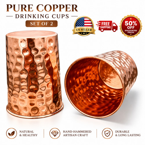 Set hammmered pure copper - set, 2