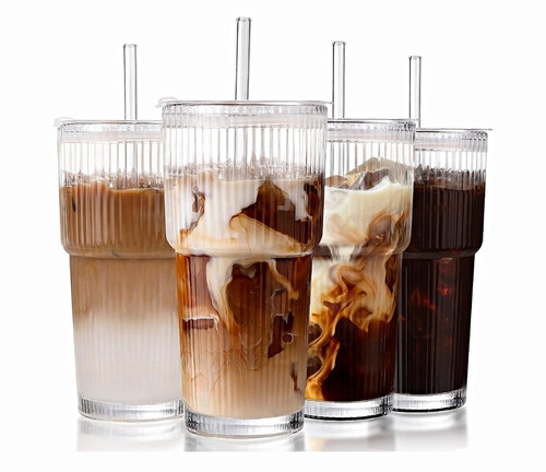 20oz ribbed clear glass - 20oz,