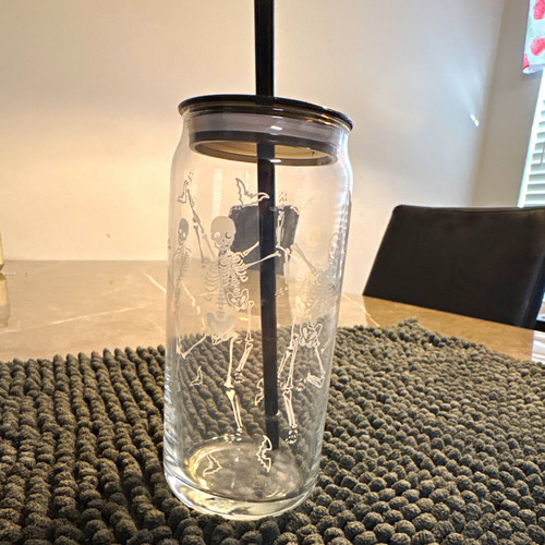 Clear glass can shaped - oz,
