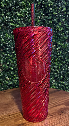 Red textured plastic tapered - red,