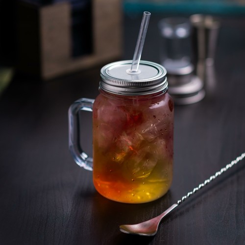 Plastic mason drinking jar - plastic,